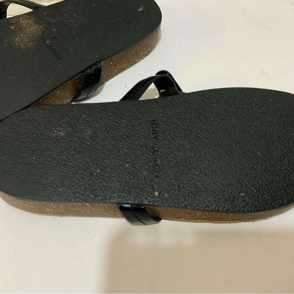 Tory Burch Miller Cloud Patent Leather Sandal Perfect Black/Natural Size 7 - Picture 7 of 8